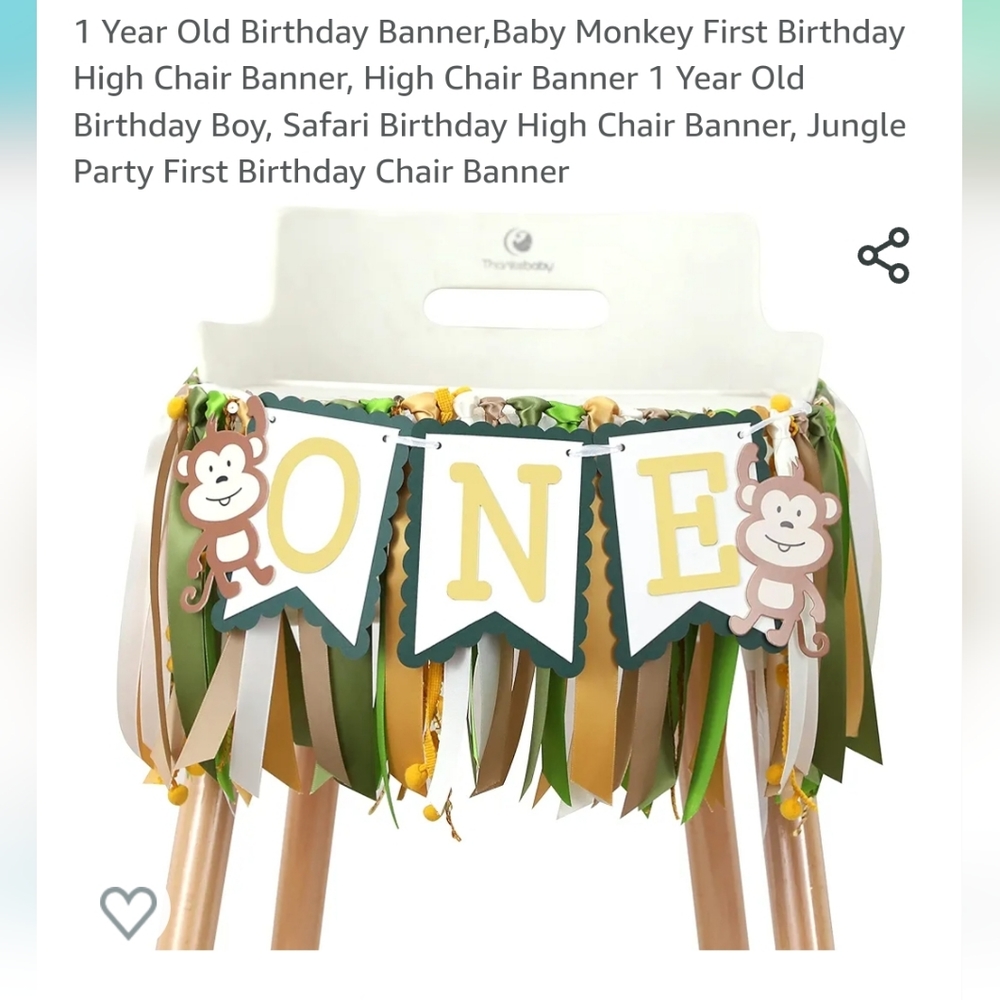 1 year old high chair banner